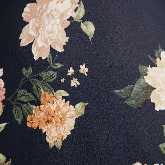 NWT BHLDN Leila Deep-V Flutter-Sleeve Satin A-Line Gown Navy/Martin Size 8 - Picture 2 of 7